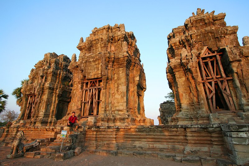 Tim at the Angkorian ruins of Phnom Krom