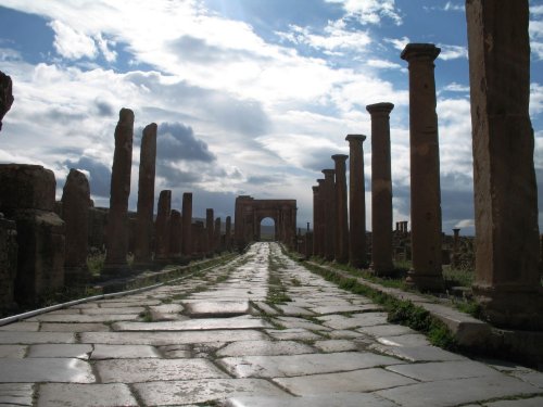 Roman road in Timgad