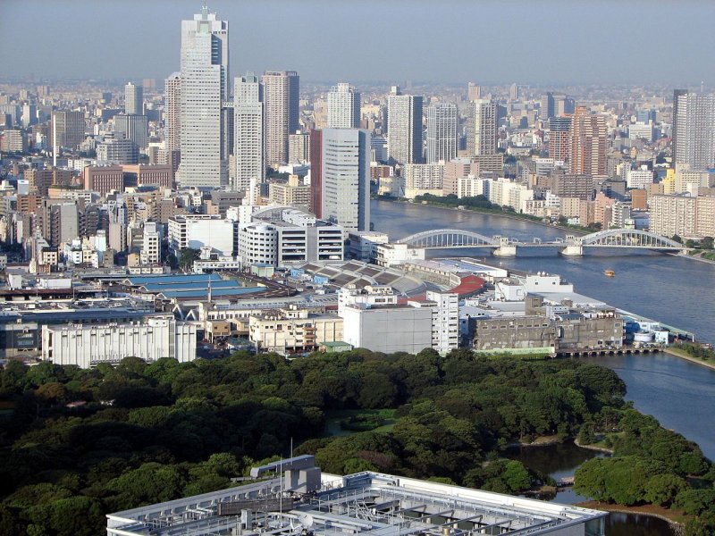 Tokyo skyline around the Sumida River