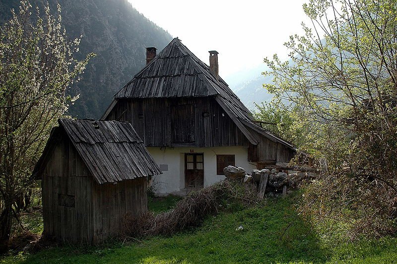 Traditional farmhouse in Trenta, Slovenia