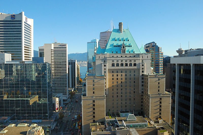 View of Vancouver Hotel in downtown Vancouver