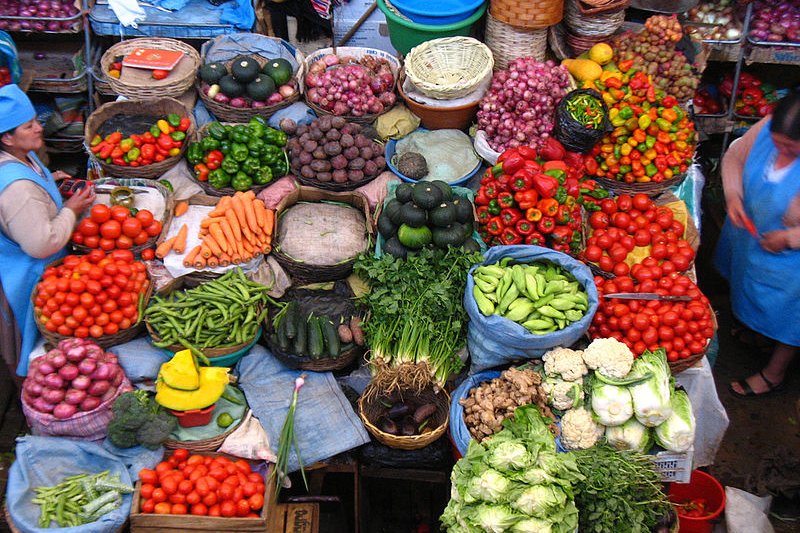 Vegetables at the market in Sucre