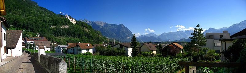 View from Mitteldorf, Vaduz, Liechtenstein