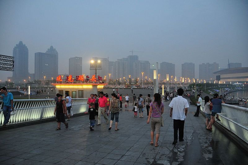 Zhengzhou East District at dusk