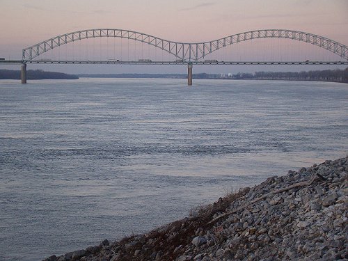 Hernando de Soto Bridge, between West Memphis, Arkansas, and Memphis, Tennessee