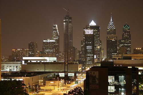 Night time in Philadelphia