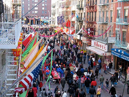 New York City Chinatown during a celebration