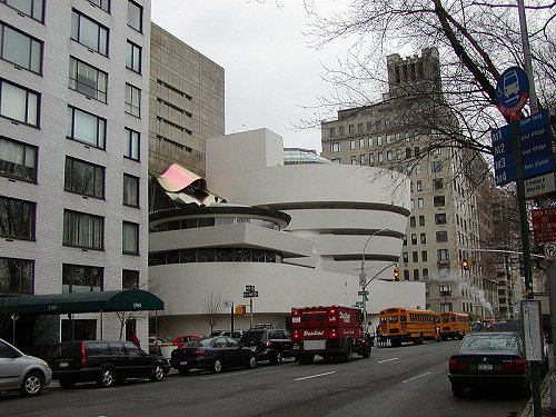 The Solomon R. Guggenheim Museum along Fifth Avenue is one of the many museums on the Museum Mile