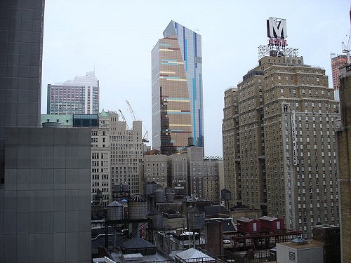 Westin Times Square, with Milford Plaza on the right