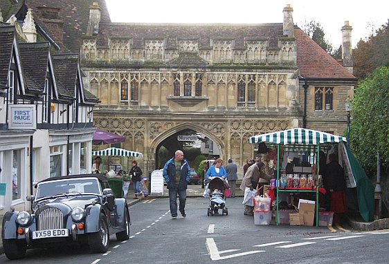 View of the Abbey Gateway in Malvern, Worcestershire