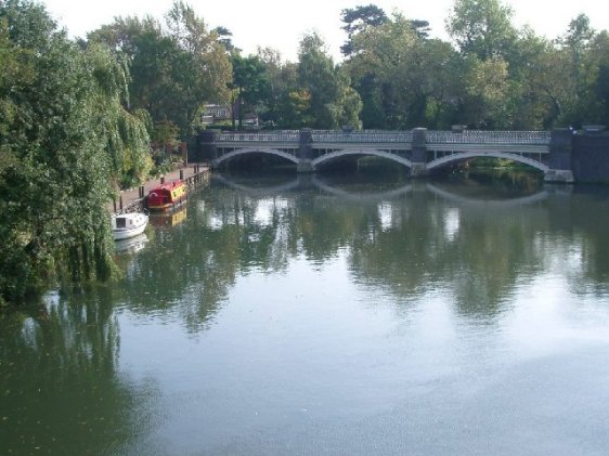 Bridge over the River Wey in Weybridge, Surrey, England