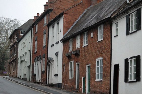 Terraced houses on Coleshill Road in Sutton Coldfield