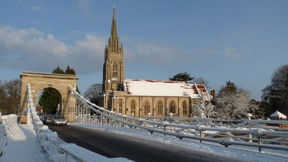 Marlow Bridge with All Saints Church, Marlow, Buckinghamshire, England