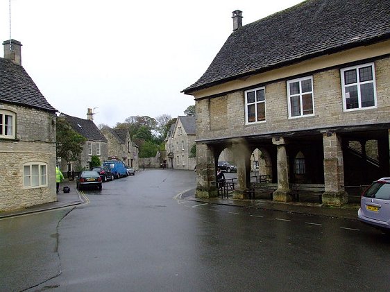 Minchinhampton, Gloucestershire, with its old Market House on the right