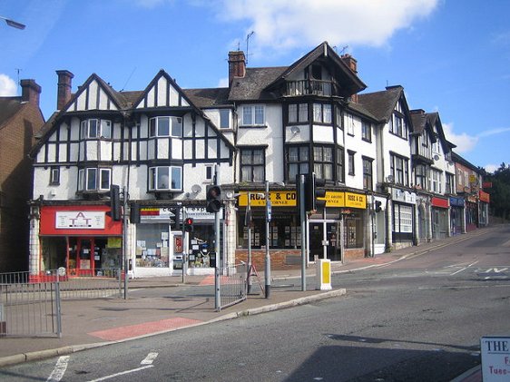 Mock Tudor-style shops at Oxhey, Watford