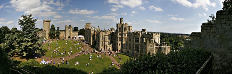 Panoramic view of Warwick Castle
