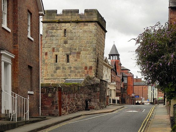 Medieval town walls of Shrewsbury