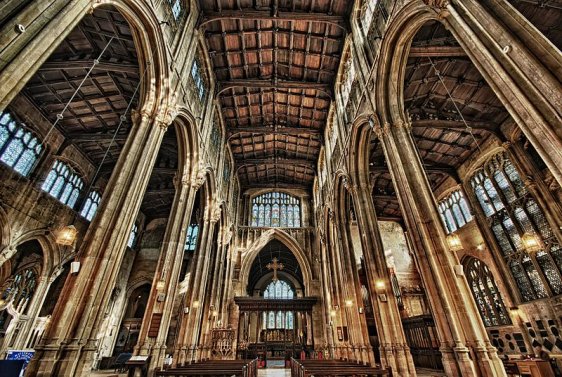 Interior view of St John the Baptist Church in Cirencester