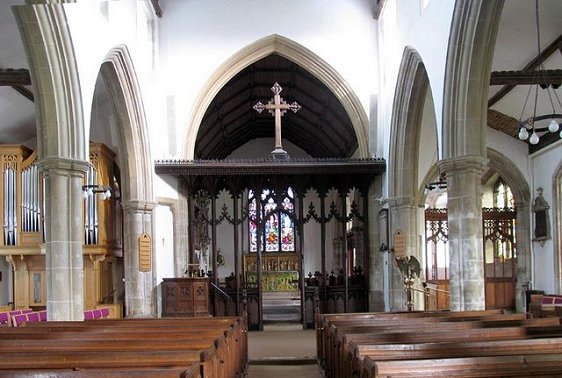 Interior of St Nicholas Church in Witham