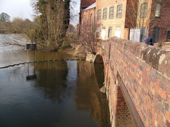 Confluence of the River Stour with the River Severn in Stourport-on-Severn