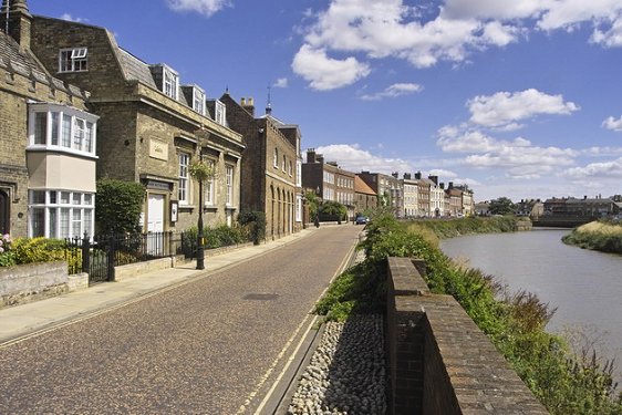 View of Wisbech beside the River Nene, Cambridgeshire, England