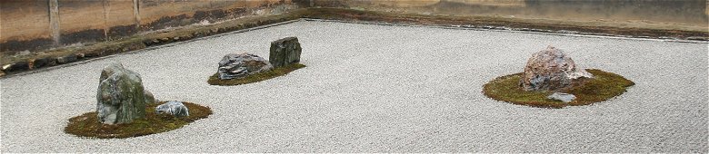 The famous rock garden of Ryoan-ji Temple, Kyoto