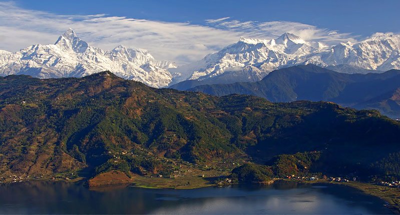 Annapurna Range, as seen from Phewa Lake in Pokhara
