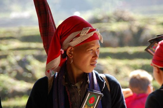 Young woman of the Red Dao hill tribe of Sa Pa