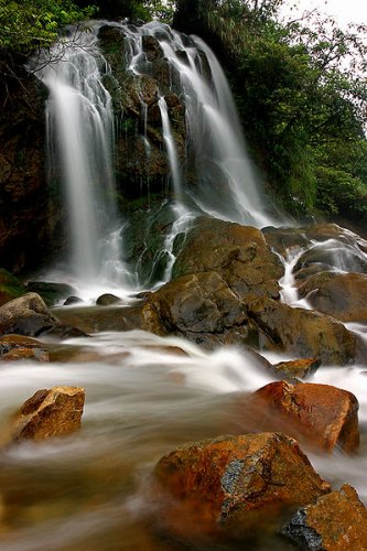 A waterfall at Cat Cat village