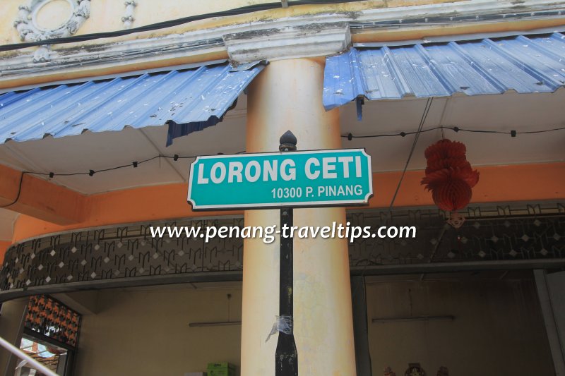 Lorong Ceti road sign