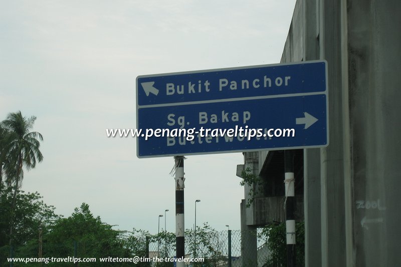 Bukit Panchor directional sign