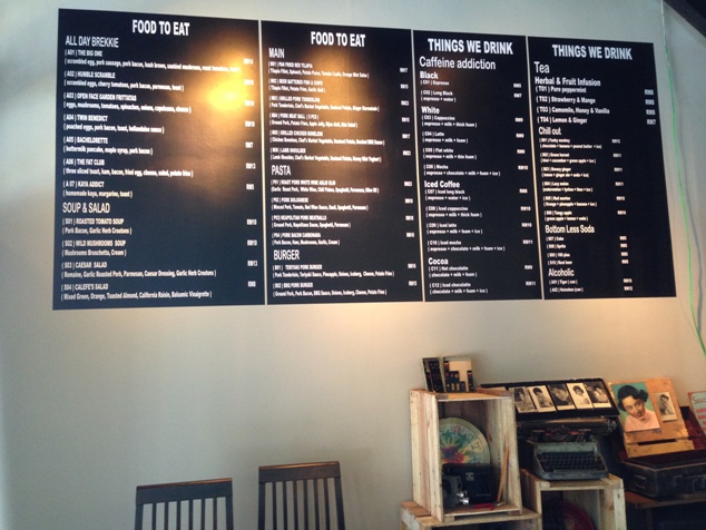 Menu, CaLeFe Hauz