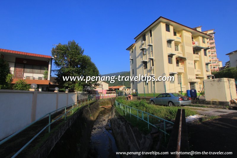 Canalised tributary of Sungai Ayer Itam, at Jalan Sekolah La Salle