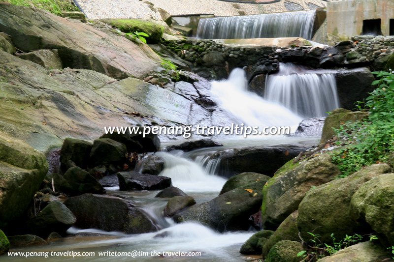 The cascades at Bayan Lepas Waterfall