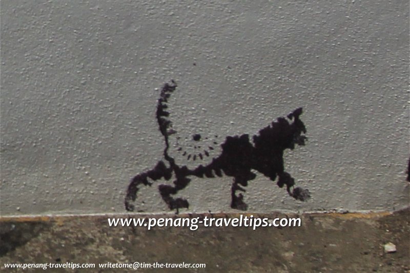 One of the stencil cats walking