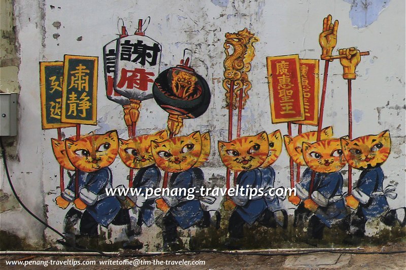 Front of the procession of cats
