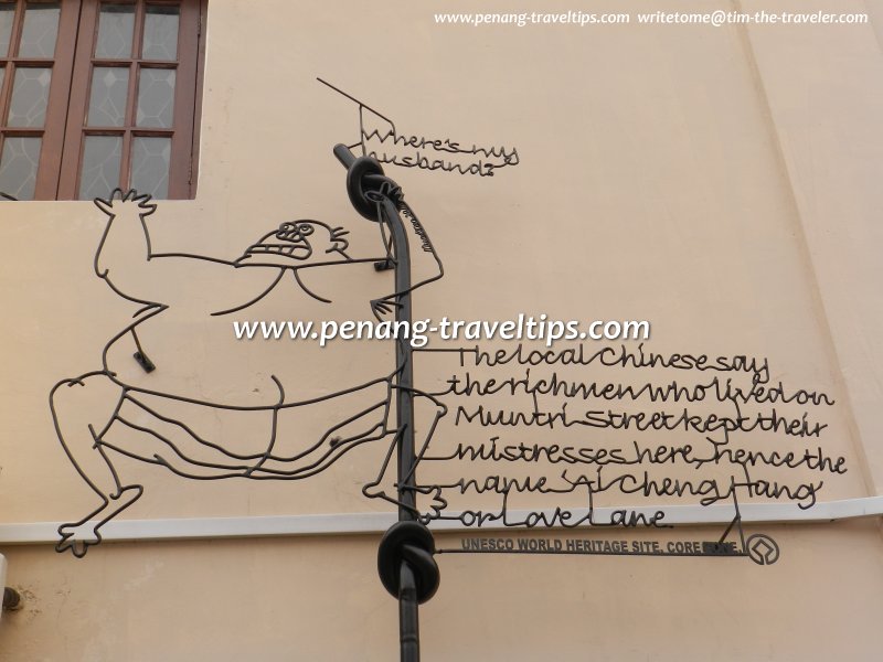 Cheating Husband Sculpture, Love Lane, George Town, Penang