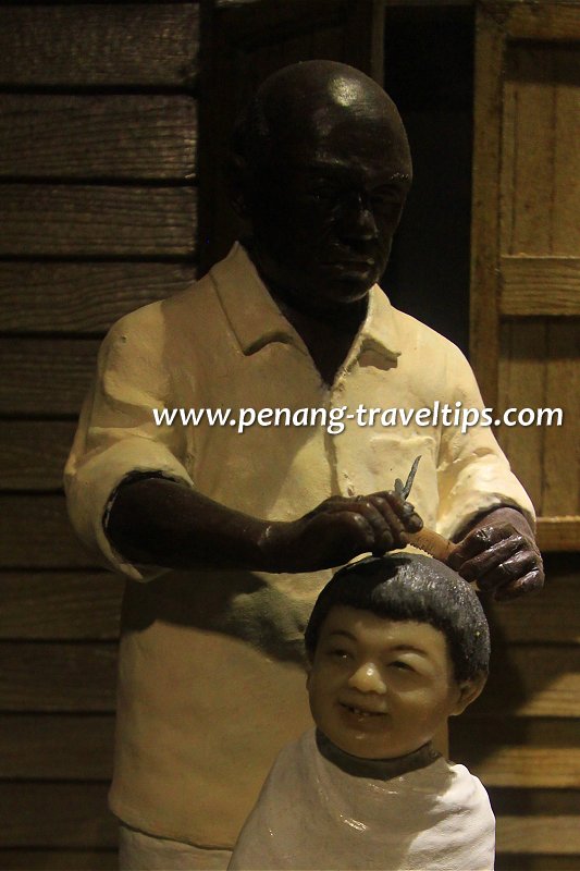 Close-up, Indian barber diorama