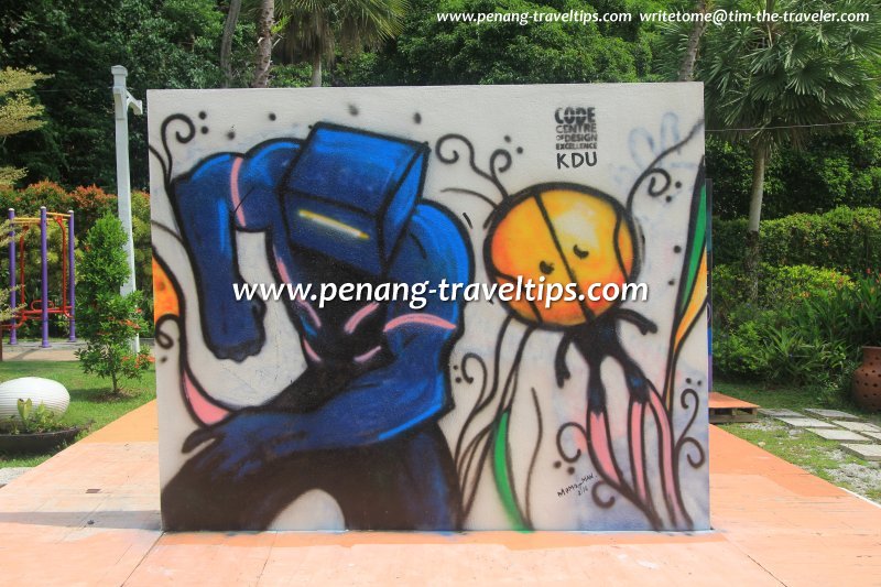 Graffiti art by CODE KDU at Penang Graffiti Park