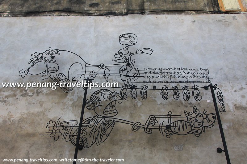 Cow and Fish Sculpture, Stewart Lane, George Town, Penang