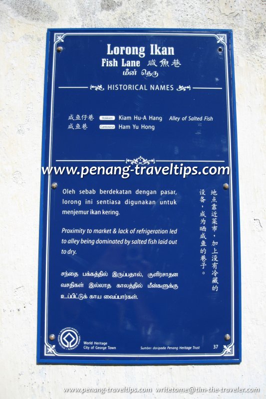 Fish Lane history plaque