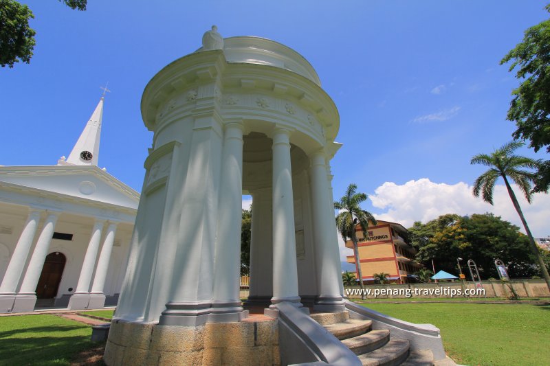 View of the Francis Light Memorial in the compound of the St George's Anglican Church