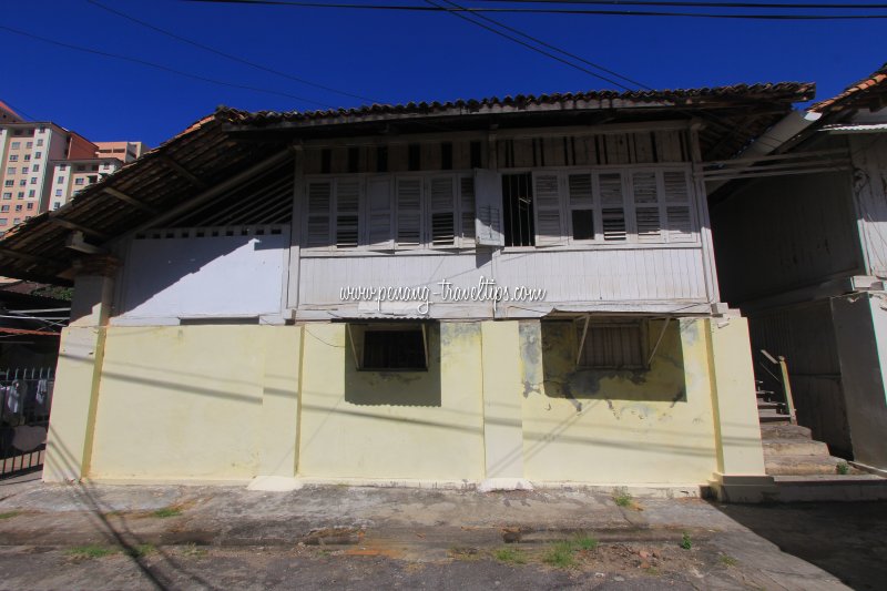 Front façade of a rural house in George Town, Penang