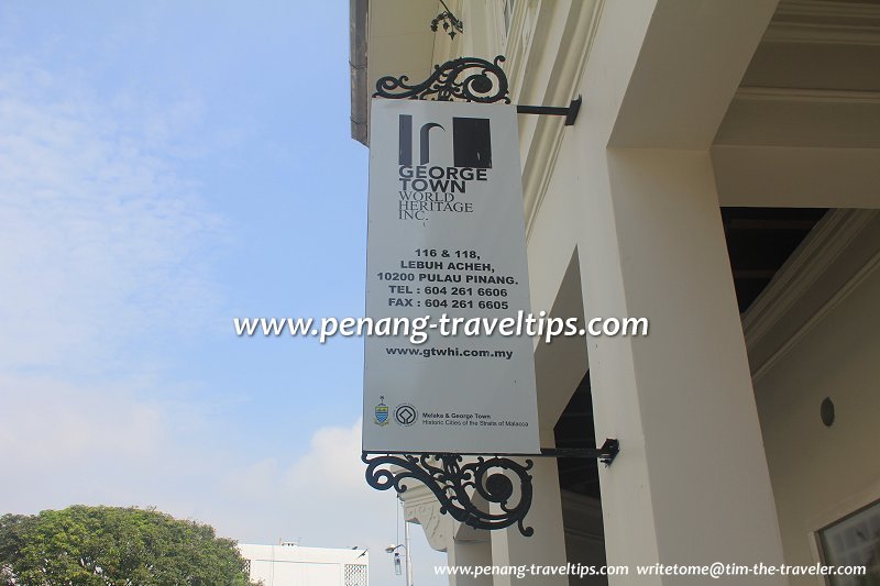 George Town World Heritage Incorporated signboard