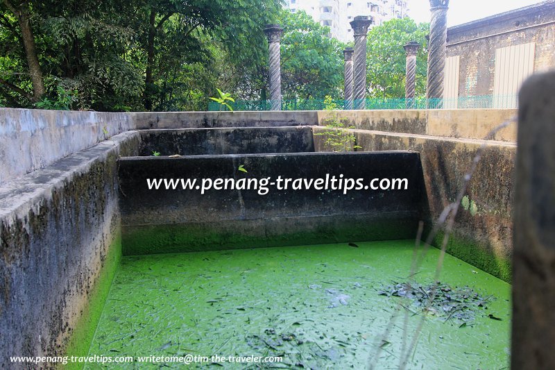 The inside of the water tank beside Relau Villa