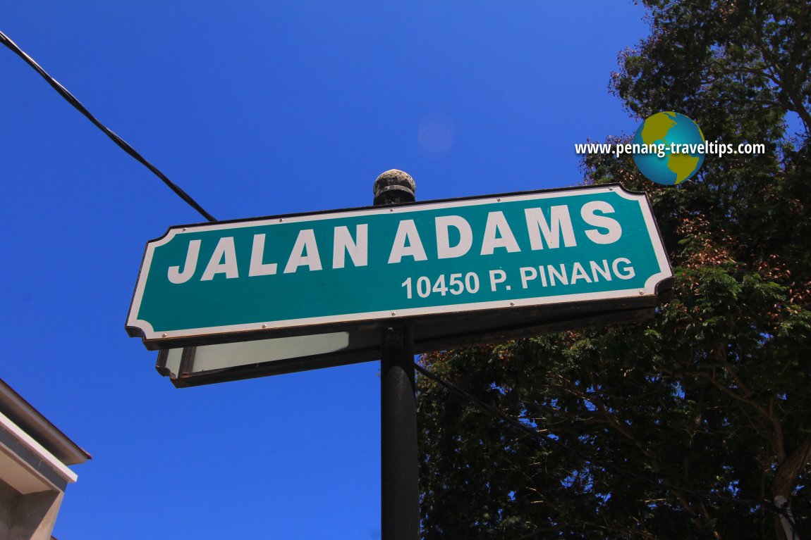 Jalan Adams road sign