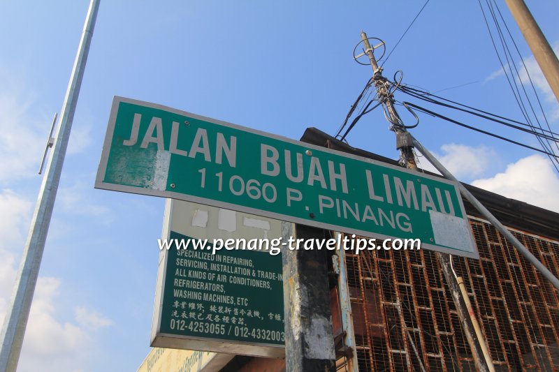 Jalan Buah Limau road sign