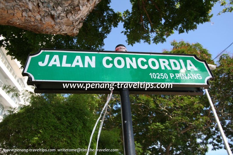 Jalan Concordia road sign