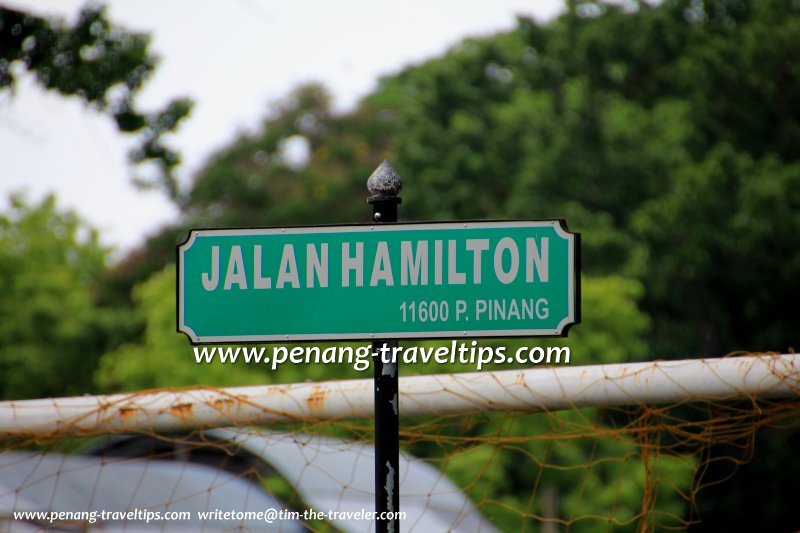 Jalan Hamilton road sign