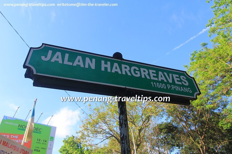 Jalan Hargreaves road sign